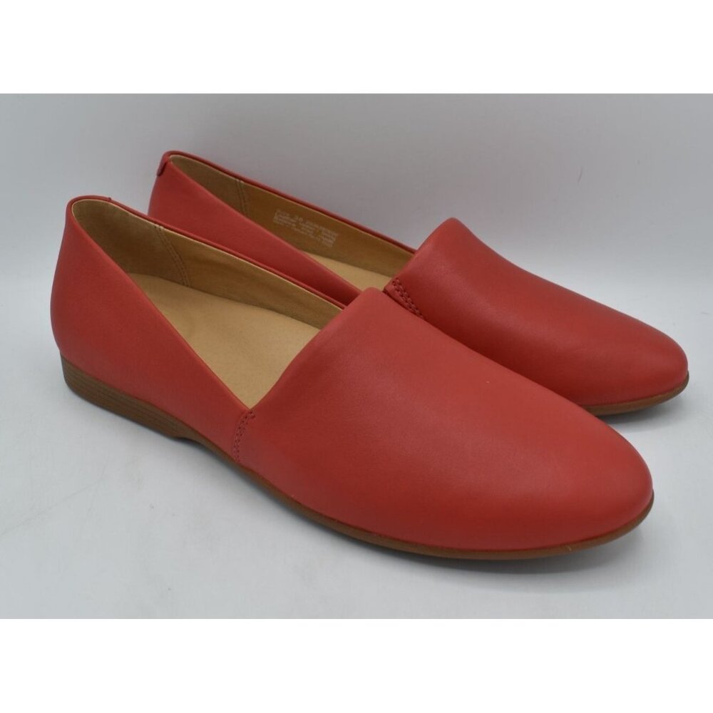 Dansko Women's Coral Red Leather Slip-On Flats - Picture 3 of 11